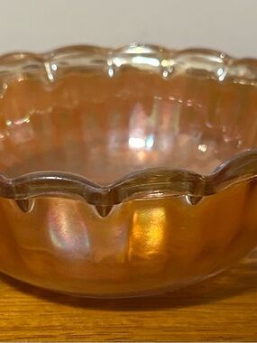 Vintage Orange Carnival Glass Bowl